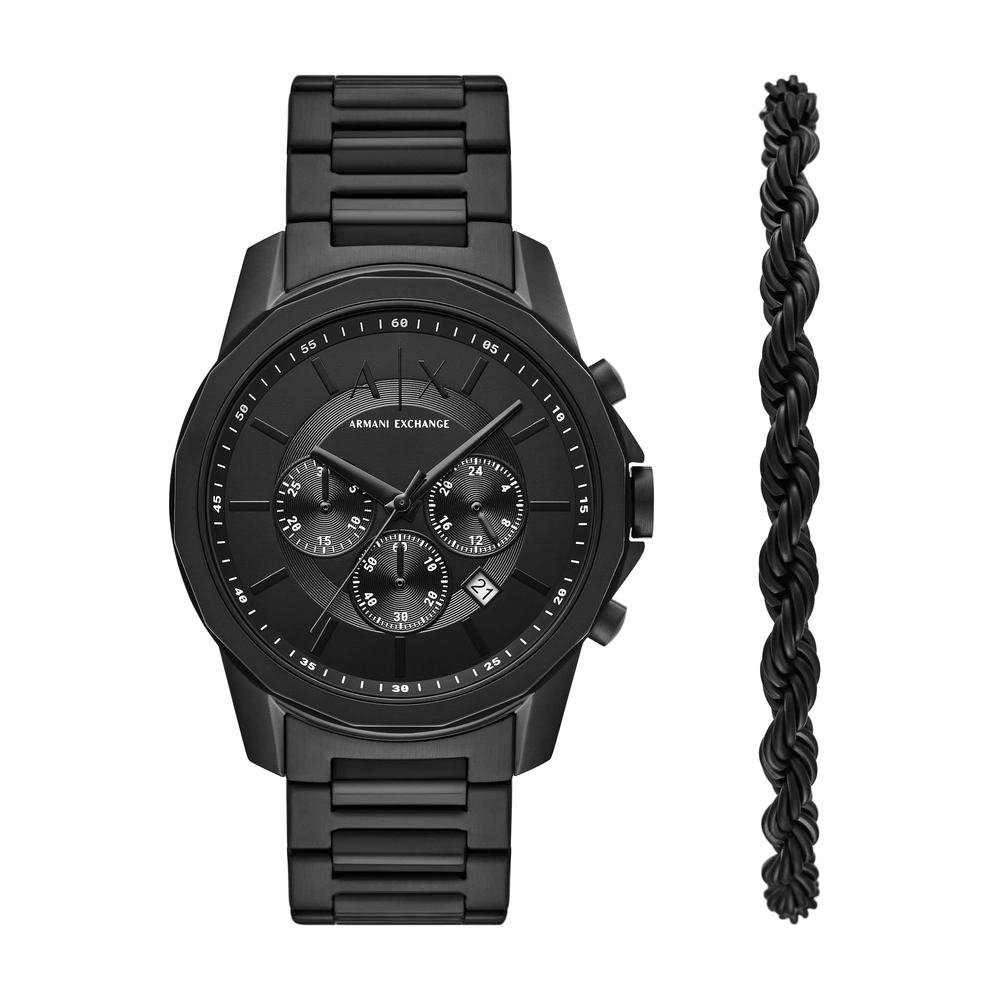 ARMANI EXCHANGE WATCH - AX7163SET - MEN - BLACK - 44MM - QUARTZ/CHRONOBLACK