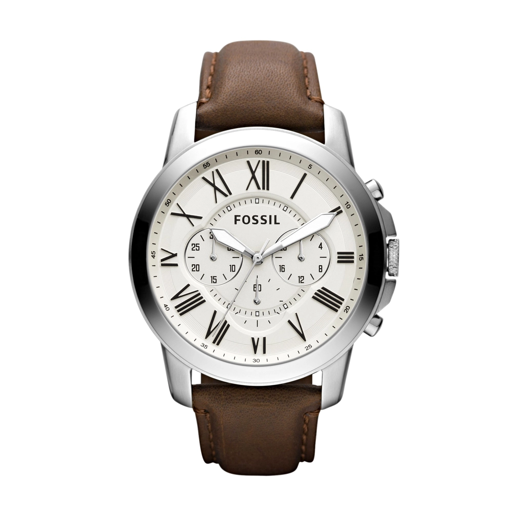FOSSIL DF WATCHES - FS4735 - MEN - SILVER/STEEL - 44MM - QuartzDARK BROWN