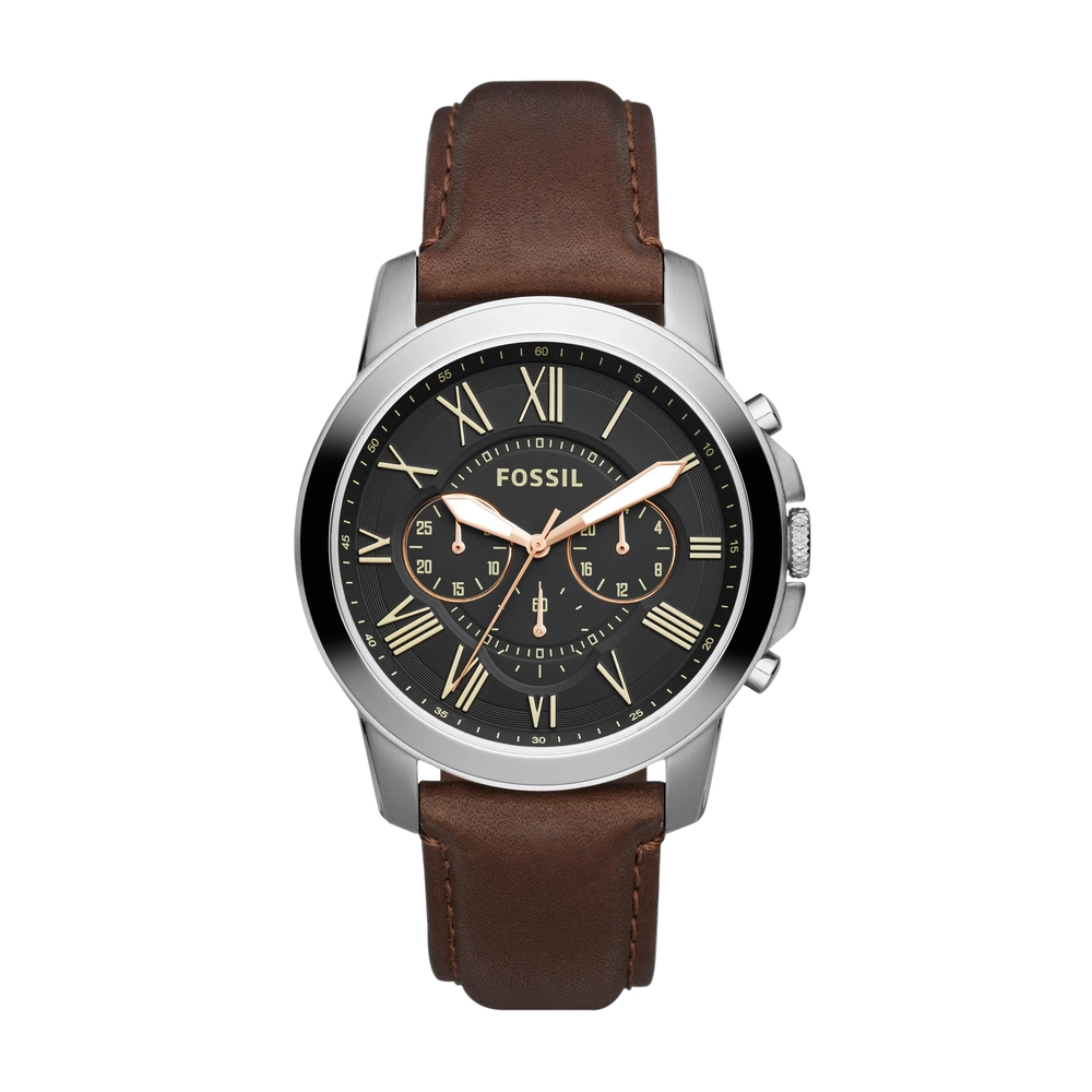 FOSSIL DF WATCHES - FS4813 - MEN - SILVER/STEEL - 44MM - QuartzDARK BROWN