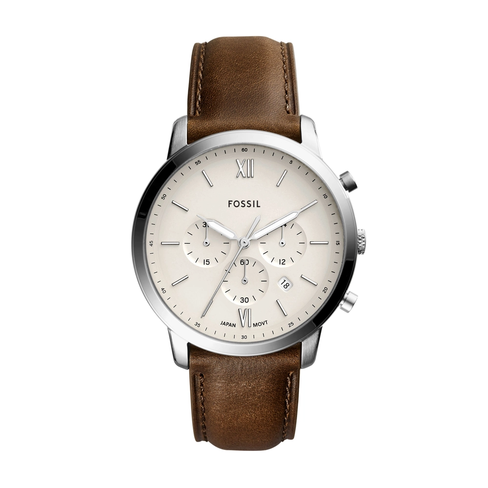 FOSSIL DF WATCHES - FS5380 - MEN - SILVER - 44MM - QuartzBROWN