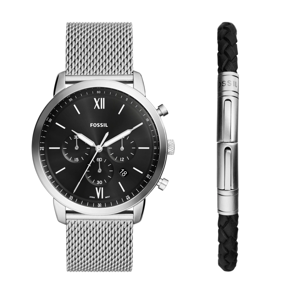 FOSSIL DF WATCHES - FS6021SET - MEN - SILVER - 44MM - QuartzSILVER