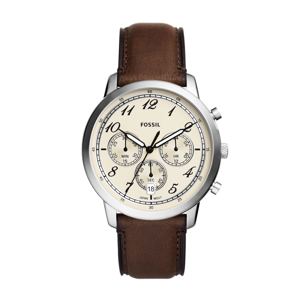 FOSSIL DF WATCHES - FS6022 - MEN - SILVER - 44MM - QuartzBROWN