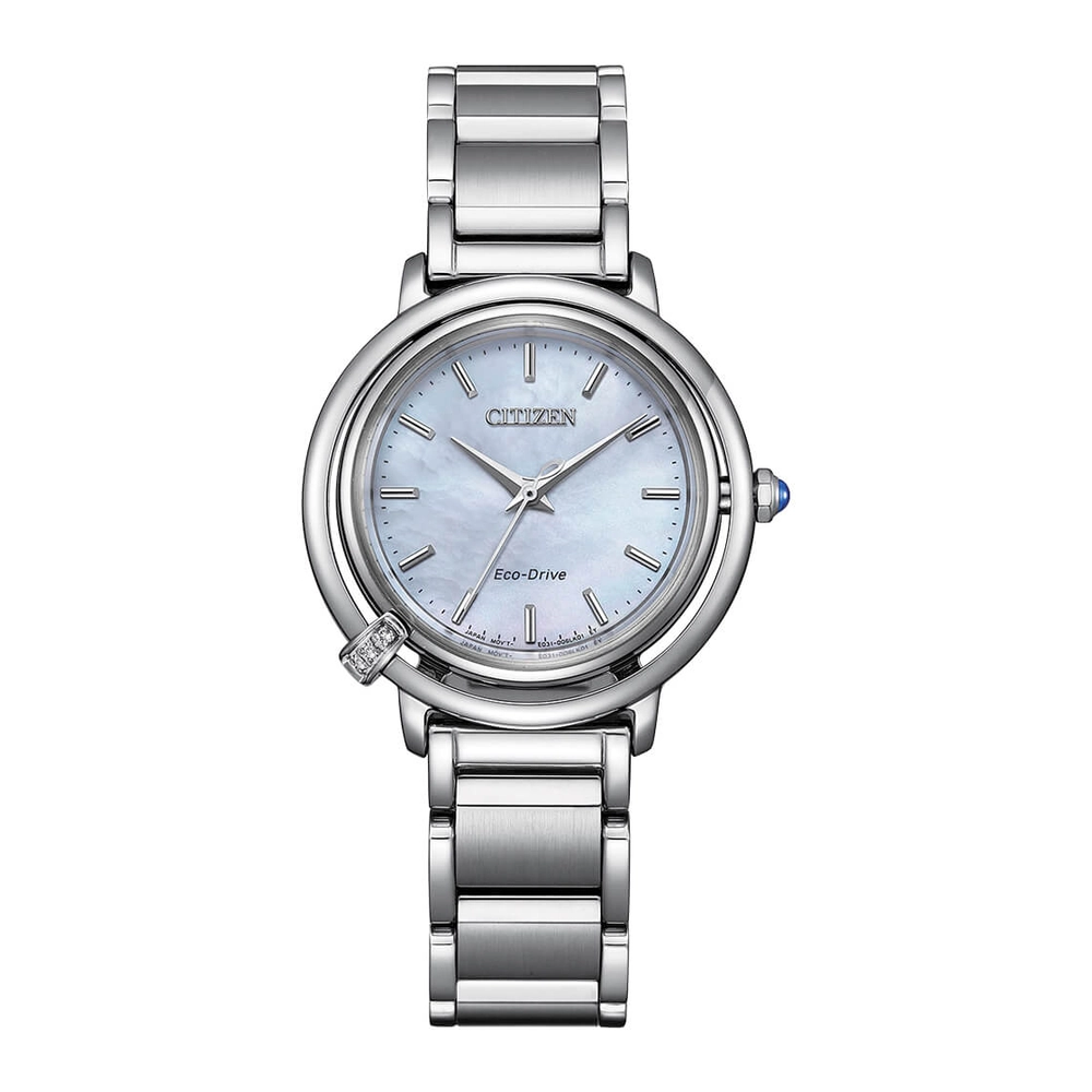 CITIZEN Watches - EM1090-60D - Eco-Drive Light PoweredStainless Steel + Black Apple Leather Strap (Interchangeable)