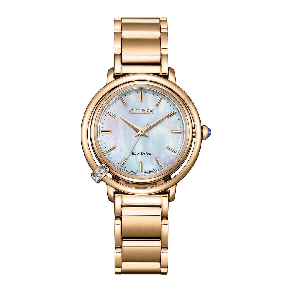 CITIZEN Watches - EM1093-61D - Eco-Drive Light PoweredStainless Steel with Rose Gold Plating + White Apple Leather Strap (Interchangeable)
